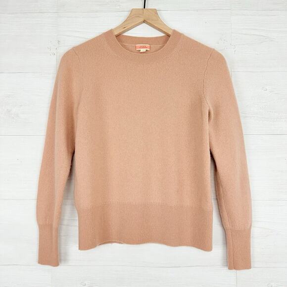 J.Crew Cashmere Sweater Women S Classic Fit Crewneck Pale Guava Quiet Luxury - Picture 2 of 16